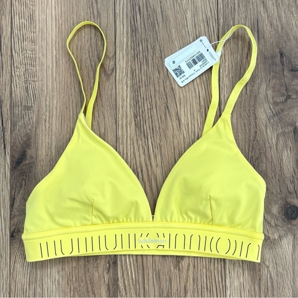 NWT Lululemon License To Train Triangle Bra Size 4 A/B Cup In Yellow